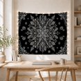 thumbnail image 5 of Large Snowflake Mandala on Black Background, Mystical Illustration for Winter Decor Enthusiasts, Intricate Wall Art, Festive Holiday Gift Tapestry Wall Hanging for Bedroom and Living Room, 5 of 7