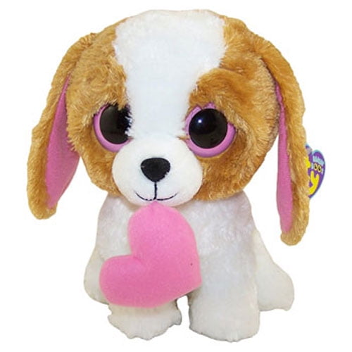 TY Beanie Boos COOKIE the Brown Dog with Heart (Solid Eye Color