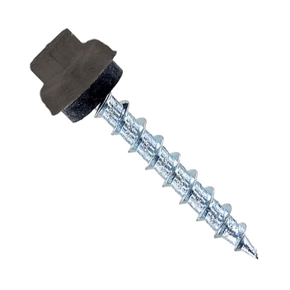 ST Fastening ZXL Type 17 Woodbinder Metal-to-Wood #12 X 1-1/2" Brown Screws with EPDM Rubber Washer, 250-Count - Designed for Metal Roofing and Siding Panels