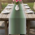 thumbnail image 4 of Ombre Sage Green Gray Table Runner 90 Inches Long,Solid Color Gradient Minimalist Modern Kitchen Dining Burlap Linen Tablerunner for Small/Round/Square/Wedding/Coffee/Dining Table Party 13 x 90, 4 of 9