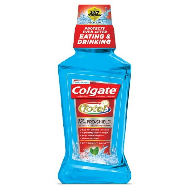 Colgate Total Advanced Pro-Shield Mouthwash, Peppermint Blast 8.4 oz (Pack of 4)