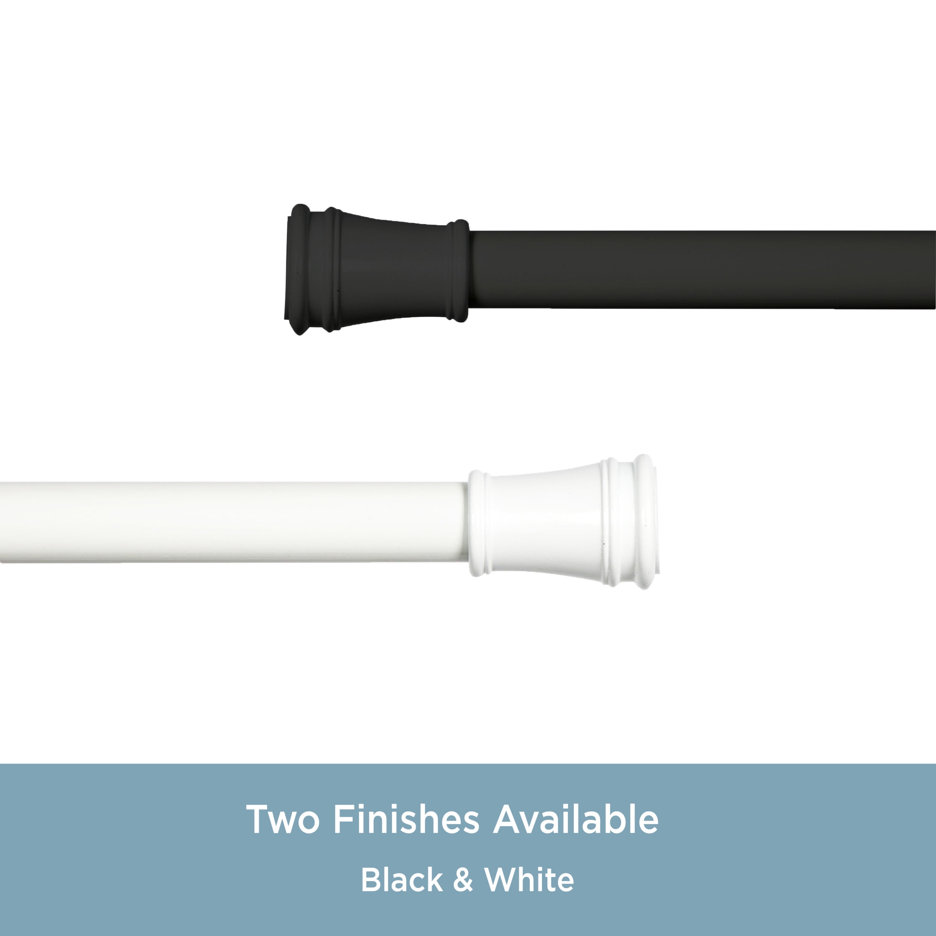 Kenney® Rogers 5/8" Twist & Fit No Tools Adjustable Tension Window Curtain Rod, 28-48", White