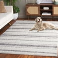 thumbnail image 3 of SAFAVIEH Border & Stripe Jerred Striped Shag Area Rug, Ivory/Grey, 8' x 10', 3 of 8
