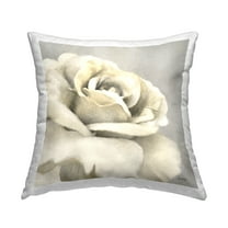 Stupell Industries White Rose Blossom Decorative Printed Throw Pillow, 18 x 18