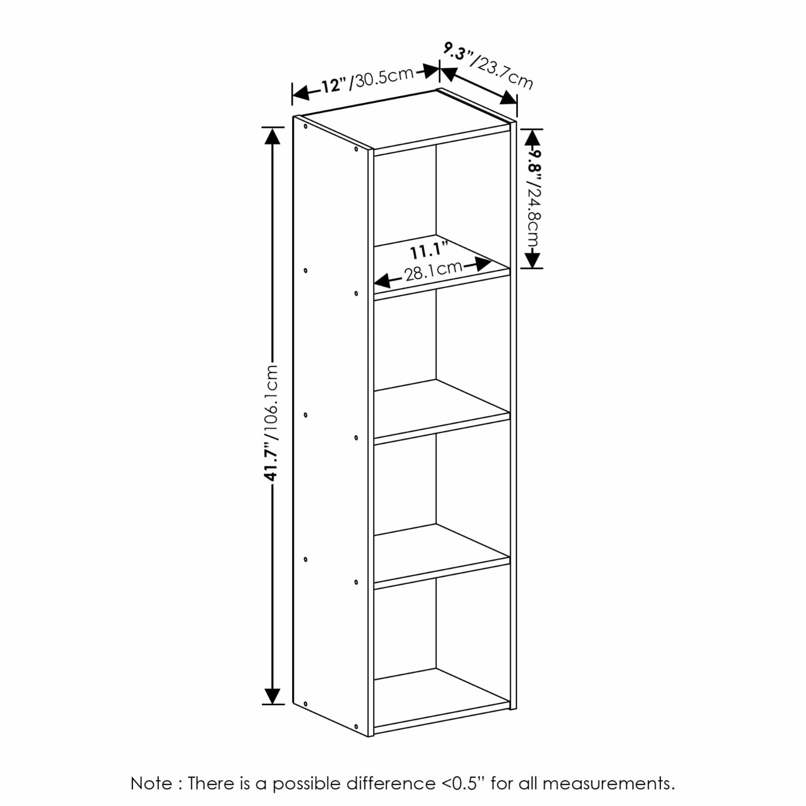 Furinno Pasir 4Tier Open Shelf Easy Bookcase, Green/White  (图3)