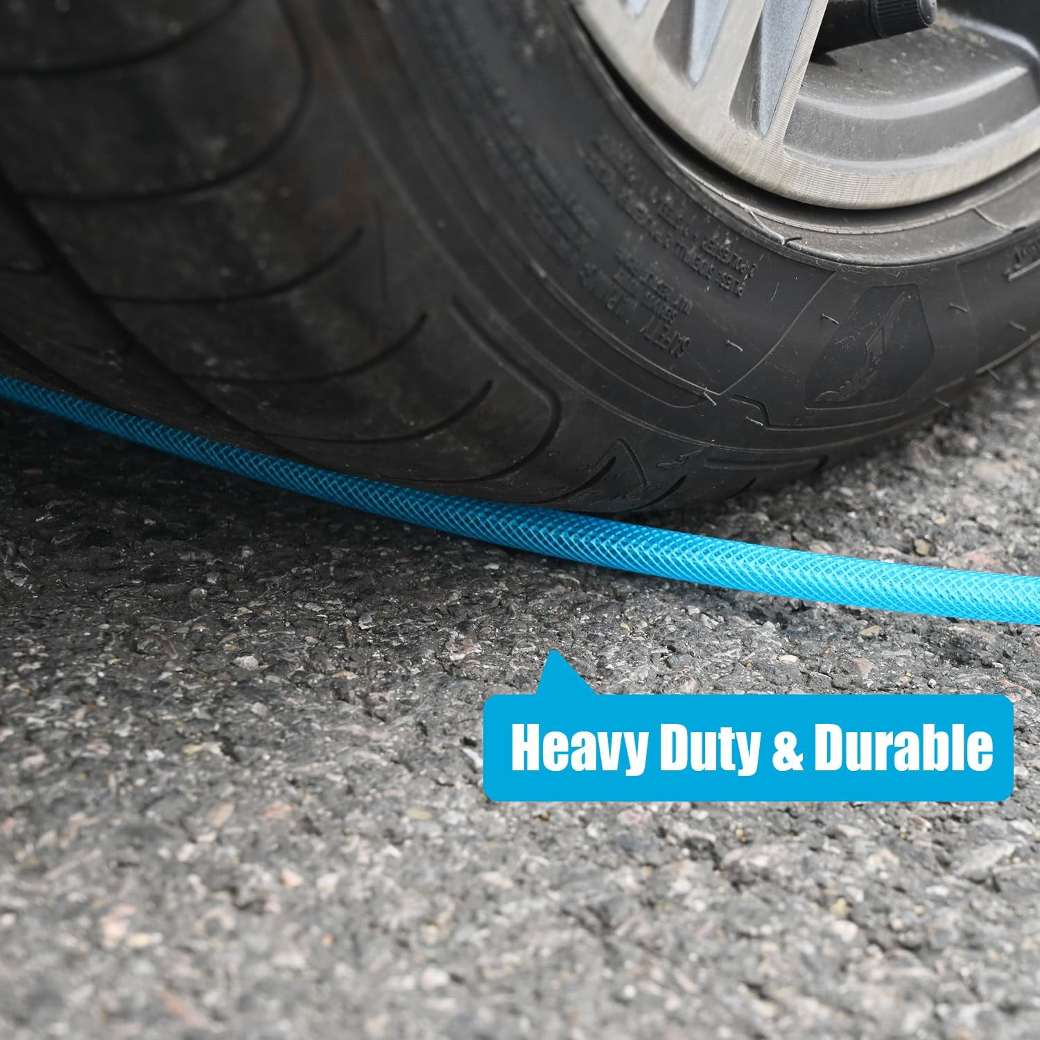 25FT 1/4 Inch Air Hose Reinforced Polyurethane Air Compressor Hose - Flexible Heavy Duty Braided Pneumatic Hose with Quick Connect Fittings 300 PSI for Garage Shop Automotive Use