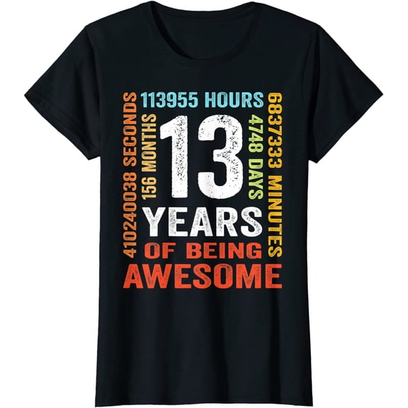 13 Years Old 13th Birthday Gift Vintage 156 Month T-Shirt