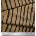 thumbnail image 2 of Soimoi Brown Cotton Poplin Fabric Line Geometric Print Fabric by the Yard 42 Inch Wide, 2 of 3