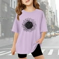 thumbnail image 2 of T-shirts à Manches Courtes pour Enfants Filles Été Tops Surdimensionnés Décontractés Col Rond Basiques, 2 of 6