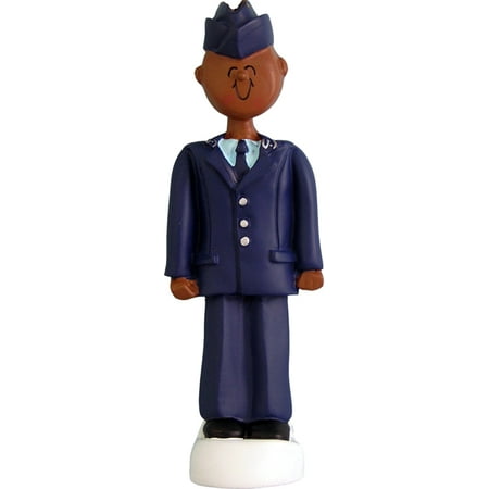 Armed Forces Air Force Male African-American Personalized  Christmas Ornament
