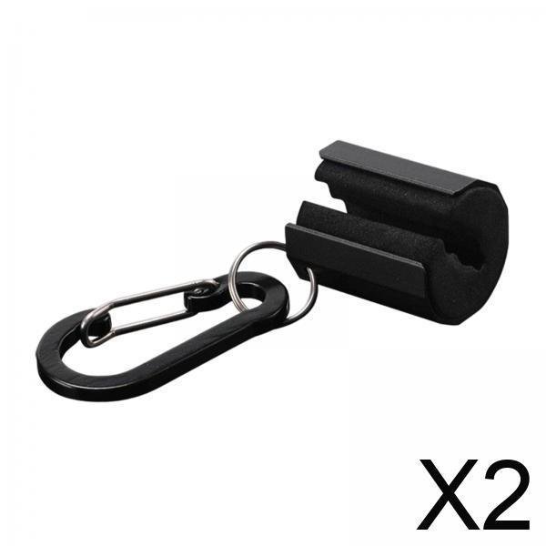 2xCreek Clip Para Caña Con Llavero, Clips Para Caña De Pescar Con Mosca, Accesorio Ligero Negro