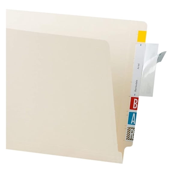 File Folder Label Protectors, Clear, Wrap-Around, Self-Adhesive, 3-1/2"W x 2" H, 500 Protectors Per Roll (88385)