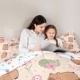 thumbnail image 4 of Erosebridal Kawaii Animals Capybara 7 Pieces Bedding Comforter Set,Rodent Animal Theme Pink Flowers Full Bedding Set For Kids Girls Reversible, 4 of 7