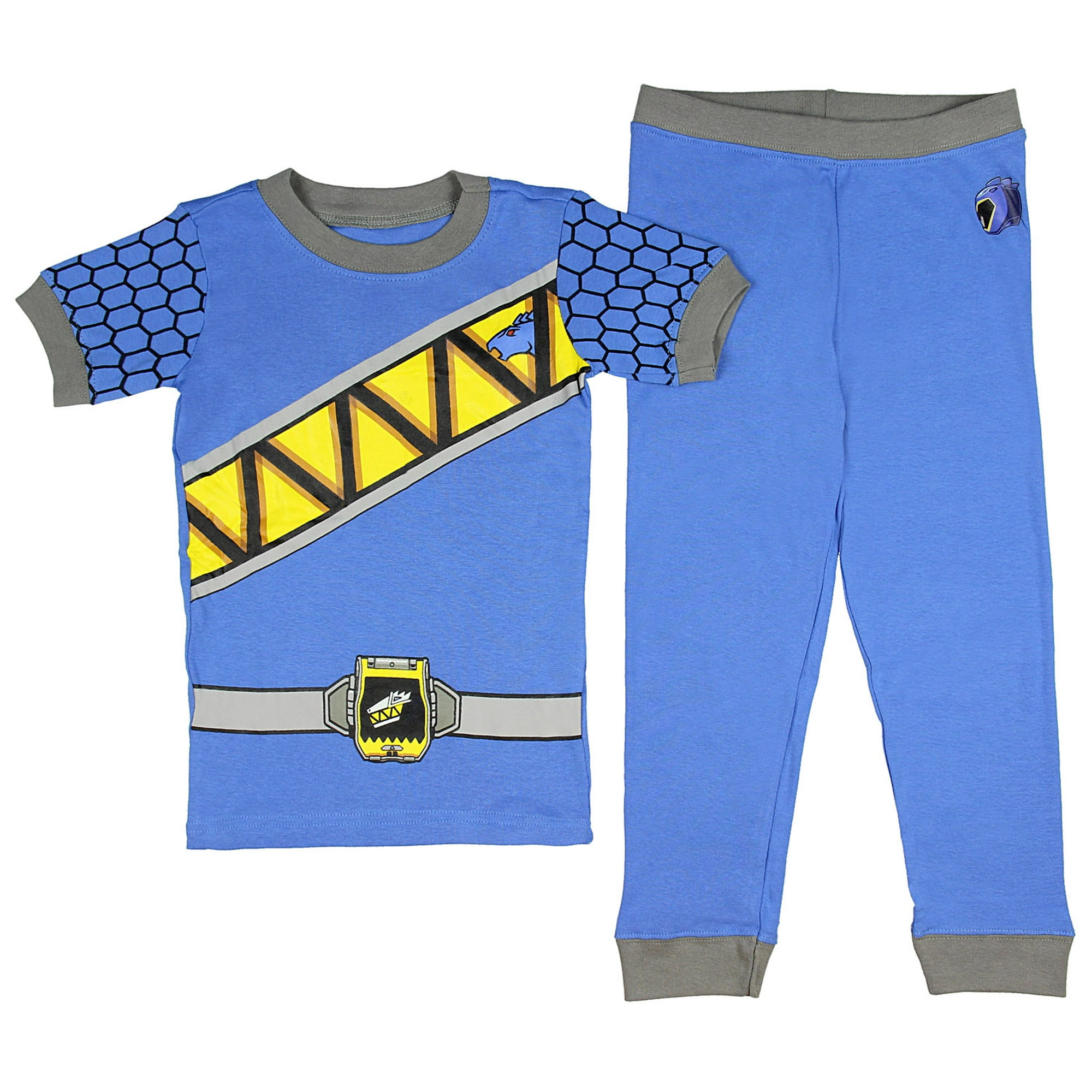 Intimo Kids Mighty Morphin Power Rangers Dino Charge Costume Pajama Set 10 Blue Walmart
