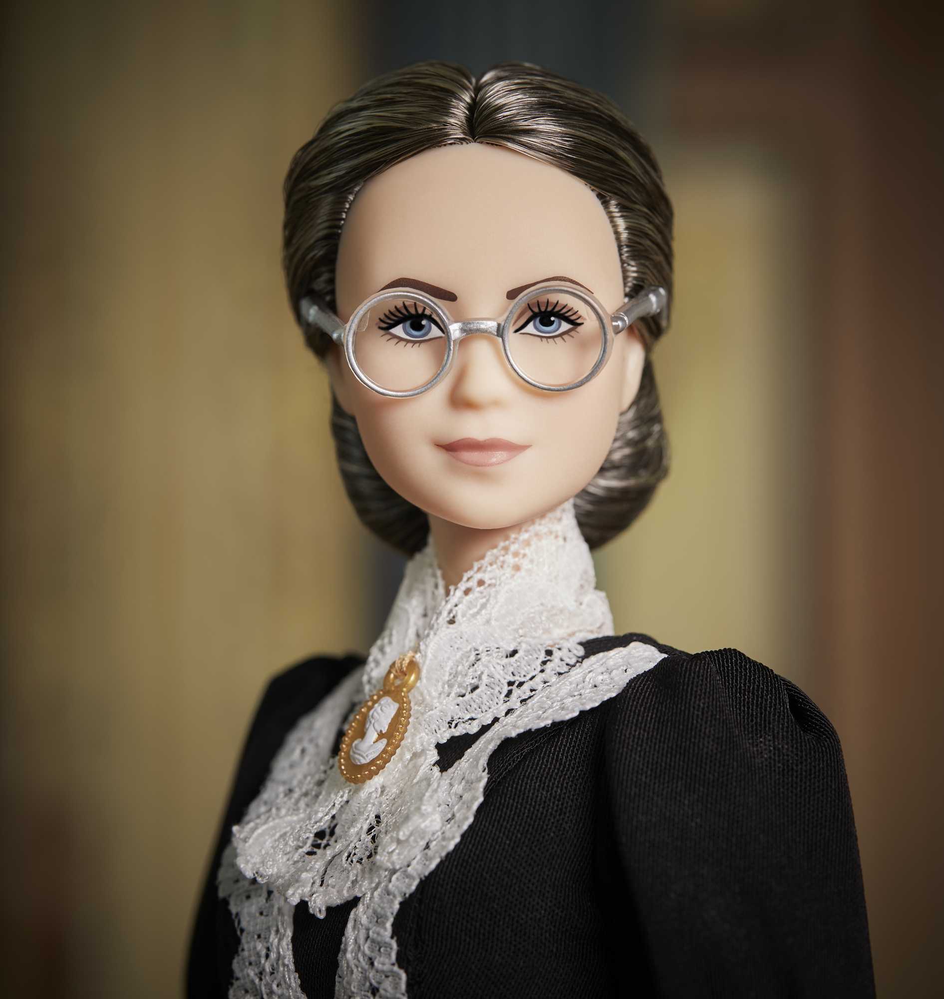 Barbie Inspiring Women Susan B. Anthony Collectible Doll in Black Dress with Doll Stand - image 4 of 7