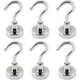 thumbnail image 1 of HARDWARE Ganchos magnéticos resistentes, ganchos magnéticos de neodimio fuertes de 20 libras, gancho magnético, imanes de metal (paquete de 6, plateado), 1 of 5