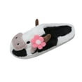 thumbnail image 2 of HaoXun Women's Cow and Flower Decorated Slippers - Soft Fleece Lined Warm Indoor House Shoes for Fall and Winter, 2 of 9