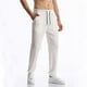 thumbnail image 4 of Pantalones largos para hombre, informales, de moda, con cintura elástica, lisos, largos, rectos y elásticos, de poliéster, 4 of 6