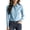 Blue, variant on Business Casual Tops for Women Plus Size Fashion Turndown Collar Long Sleeve Lightweight Button Down Shirt Women Clothing Black S