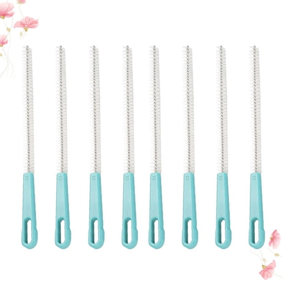 FONDOTIN 8Pcs Sky-Blue Pastry Nozzle Brush for Baking Equipment and Professional Bakers