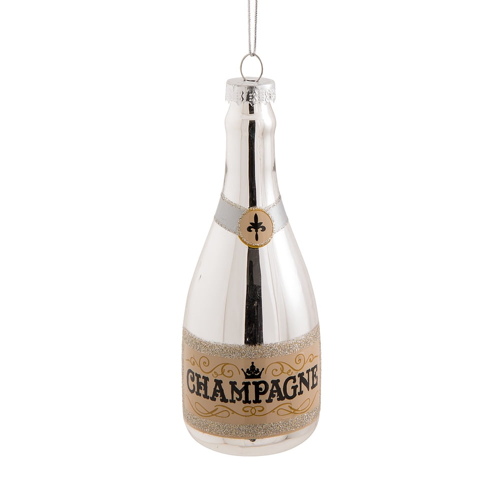 Set of 6 Champagne Bottle Ornament