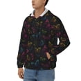 thumbnail image 3 of Wukai Butterfly Print Men's Zip-Up Hoodie,Fleece Full-Zip Hoodie for Men, Hooded Sweatshirt-X-Large, 3 of 5