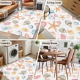 thumbnail image 5 of 3'x5' Area Rugs, Shell Starfish Coastal Indoor Outdoor Area Rug for Living Room Bedroom, Summer Beach Ocean Watercolor Washable Bathroom Rugs Kitchen Floor Carpet Mats Home Decor Aesthetic, 5 of 8