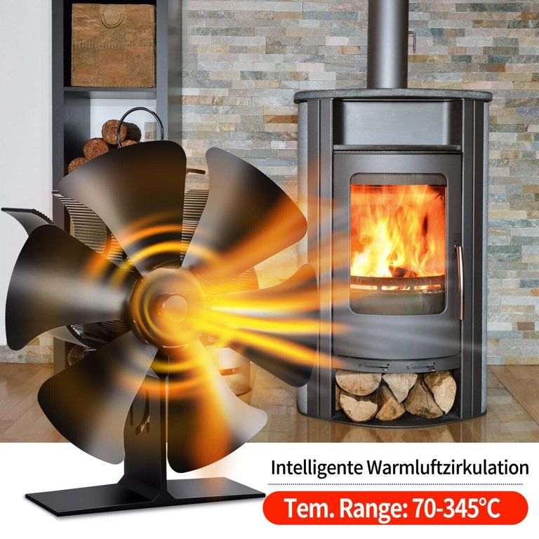6-Blade Heat Powered Stove Fan for Wood / Log Burner/Fireplace Increases  80% More Warm Air than 4 Blade Fan - Walmart.com