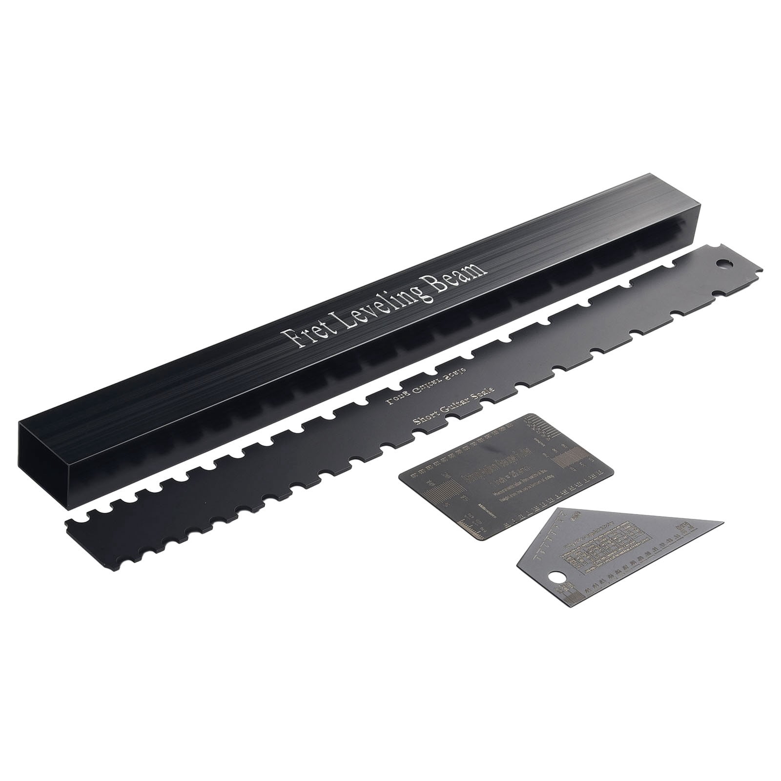 Comprehensive 4 Pcs Luthier Tools Set For Guitar Setup Including Leveling Ruler And Height Gauge For Precision Work