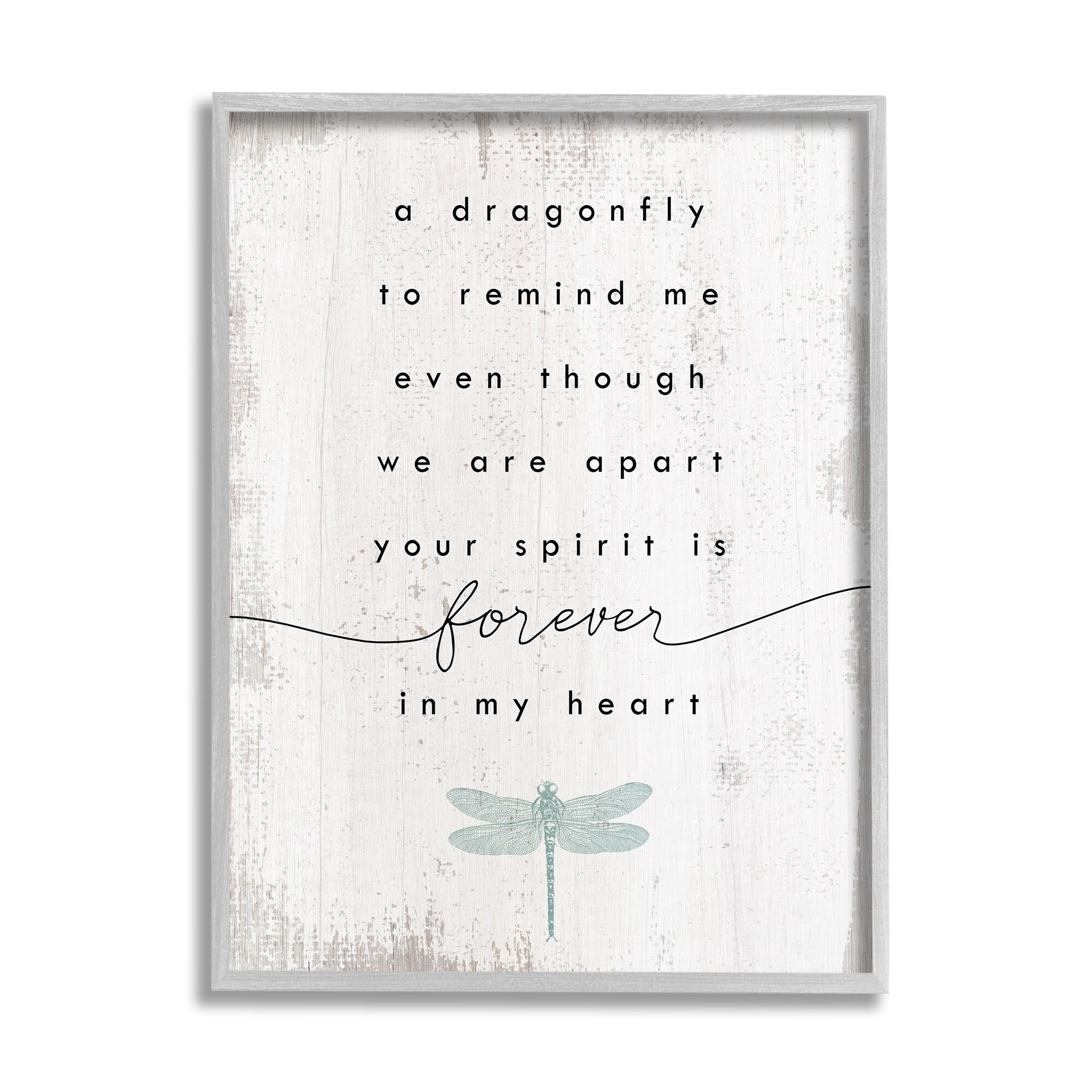 Stupell Industries Dragonfly to Remind Me Grieving Inspirational Insect Phrase,24 x 30, Design by Daphne Polselli