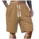 thumbnail image 2 of pstuiky Pantalones cortos de gimnasio para hombre, Pantalones cortos de trabajo de pierna recta, holgados y cómodos, de color liso, a la moda y para tiempo libre para hombre, 2 of 5