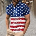 thumbnail image 5 of qucoqpe Mens Button Turndown Shirts 4th of July Patriotic T-shirts Independence Day America Flag Short Sleeve Tops, 5 of 5