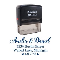 Printtoo Personalized Blue Self Inking Wedding Invitation Favor Stamp Custom Address Rubber Stamper-68 x 30 mm