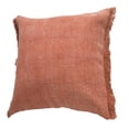 thumbnail image 4 of Ox Bay Nellie 20" x 20" Orange Fringed Cotton Adult Decorative Throw Pillow, 4 of 11