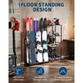 thumbnail image 5 of Ski Storage Rack, 48L×11.8W×46H Heavy Duty Steel Ski Holder for Garage Basement Home, Multipurpose Floor Stand Ski Equipment Organizer for Ski Poles, Goggles, Helmet & More, 5 of 6