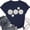 Navy, variant on Womens Graphic T-shirts Short Sleeve Crewneck Floral Print Tee Loose Summer Tops Navy L