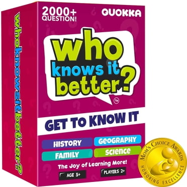 Quokka Family Quiz Fun & Educational Card Board Game for Kids 5-11, Play Together, Perfect Gift