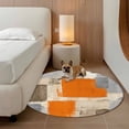 thumbnail image 3 of Orange Paint Round Living Room Rugs 4 ft, Abstract Mottled Washable Area Rug with Non-Slip Sturdy Edge Binding Round Carpet for Entryway Kitchen Bedroom Bathroom, 3 of 9