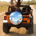thumbnail image 3 of KAKALAD Summer Gnomes Humor Lighthouse Starfish Spare Tire Cover Universal Vehicle Accessories Buckle Car Tools 17”in, 3 of 6