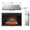 thumbnail image 4 of PuraFlame Klaus Electric Fireplace Insert with Fire Crackling Sound, Glass Door and Mesh Screen, 750/1500W, Black, 33 1/16 Inches Wide, 21 Inches High, 4 of 7