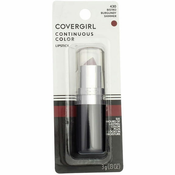 CoverGirl Continuous Color Lipstick, Bistro Burgandy [430] .13 oz (Pack of 2)