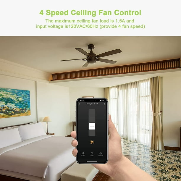 SONOFF iFan04-L WiFi Ceiling Fan Light Controller, APP Control & Remote  Control, Compatible with Alexa & Google Home Assistant, No Hub  Required(2.4G