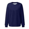 thumbnail image 5 of NMMUED Fleece Sweatshirts for Women, Crew Neck Sweatshirts Women, Pullover Sweatshirts for Women, Fleece Crewneck Sweaters Casual Tops, Womens Sweatshirts No Hood, Navy L, 5 of 8