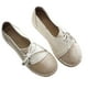 thumbnail image 3 of Zapatos con cordones de punta redonda de color sólido plano informal de moda de fondo suave para mujer Wmkox8yii FOPL209, 3 of 4