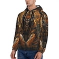 thumbnail image 3 of Rateoe Tiger In The Fallen Leaf Forest Pattern Mens Hoodie, Pullover Hooded Sweatshirt, Kangaroo Pocket Hoodie Ideal for Daily Wear, Travel and Home-, 3 of 7