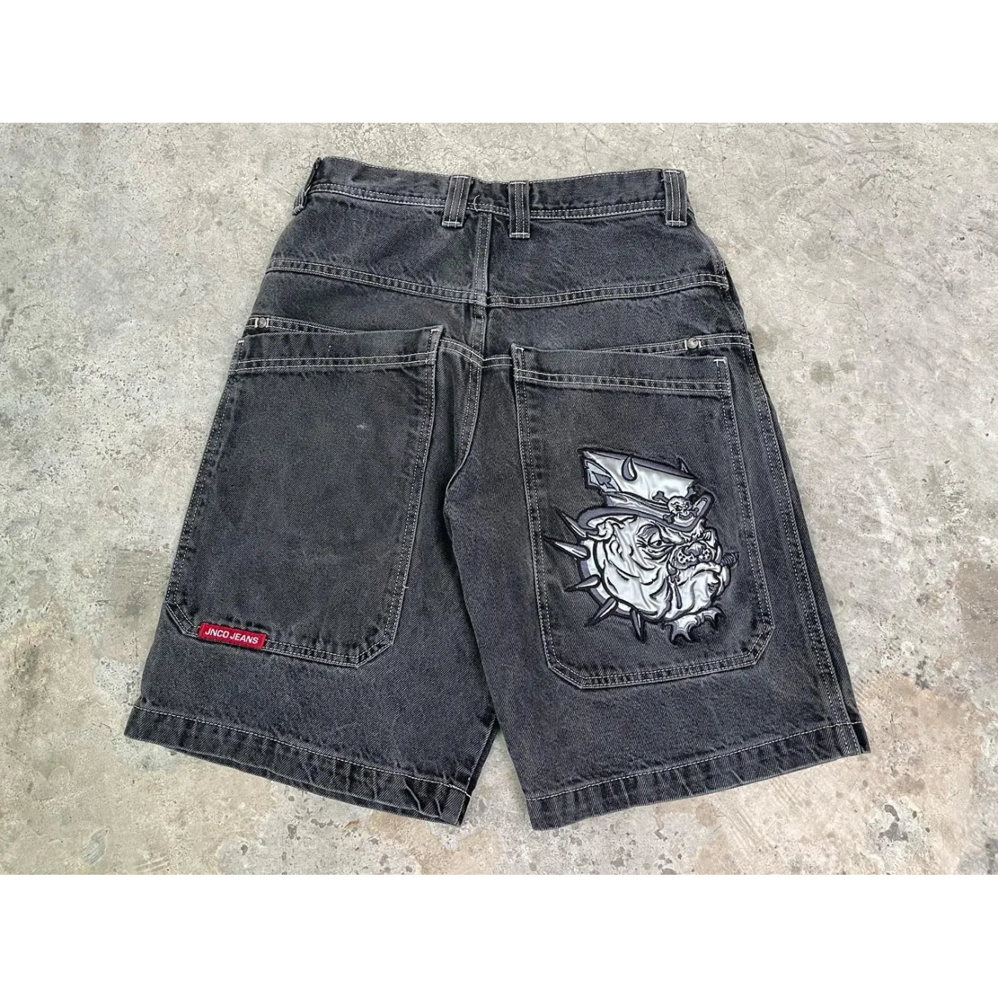 Hip Hop Vintage JNCO Number 7 Dice Graphic Embroidered Jeans