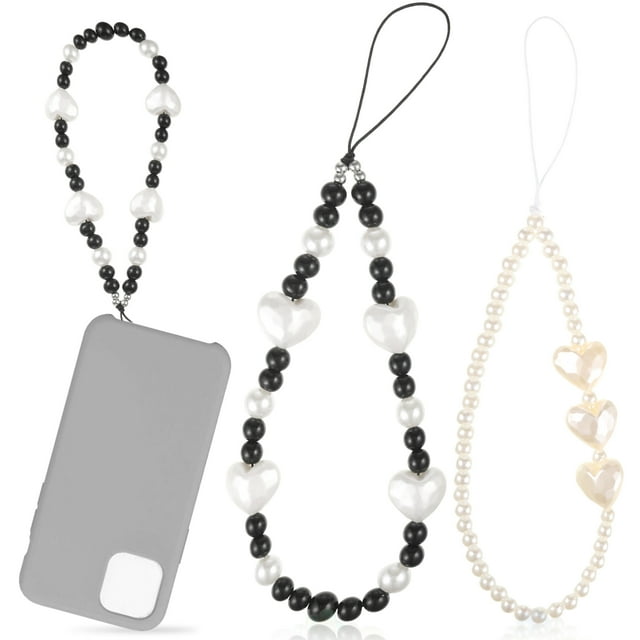 Youkk 2pièce à la Mode Mignon Ours Papillon Coeur Perle Téléphone Sangle Durable Élégant Réglable Polyvalent
