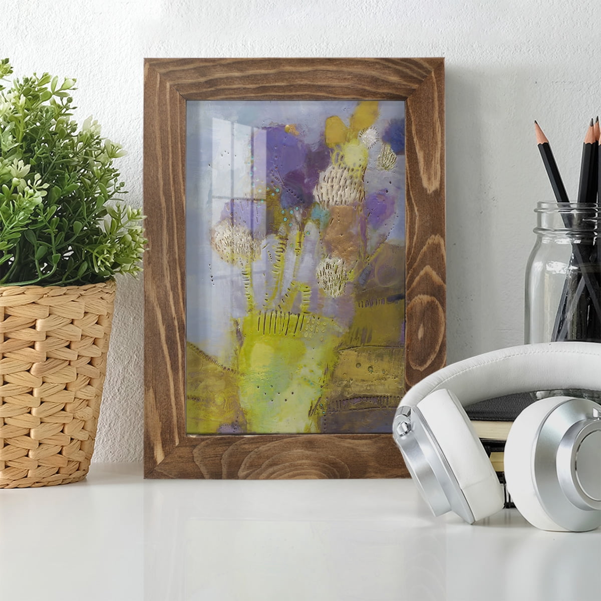 Blumen II -Framed Print w/glass-Walnut