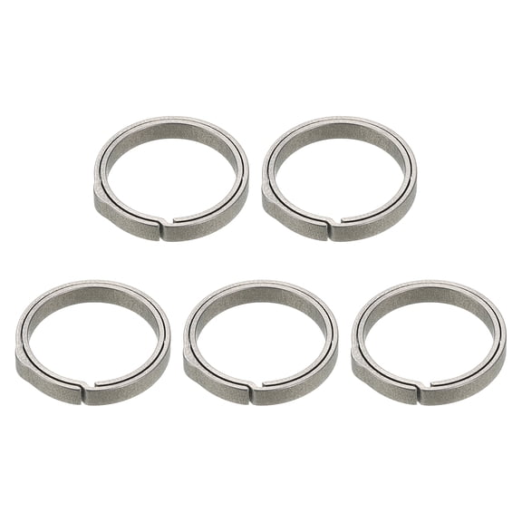 Titanium Keychain Rings 5 Pcs 0.75-inch Split Side Pushing Key Rings Split Key Ring Circle Assorted for Home Car Office Keys Attachment Key Chain Silver