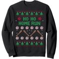 thumbnail image 1 of Ho HOME Run Funny Ugly Christmas Apparel - Sudadera clásico para amantes del béisbol, 1 of 5